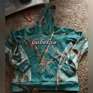Cabela's Teal and Brown Realtree Hoodie